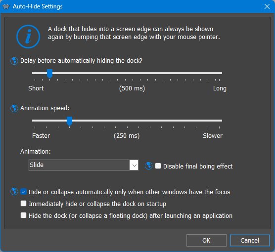 Dock Auto Hide Settings