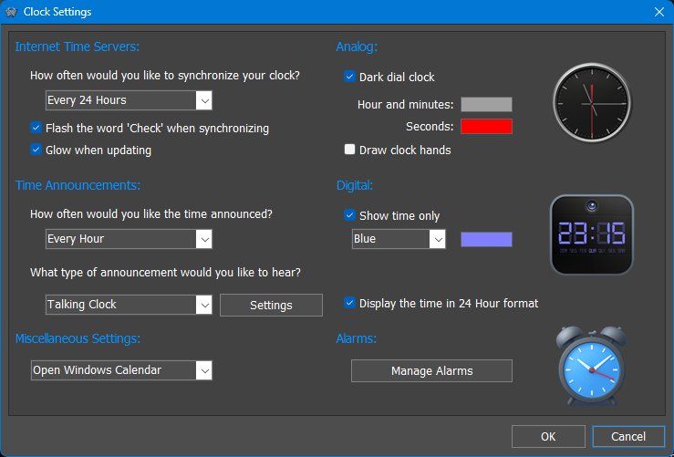 Clock module settings